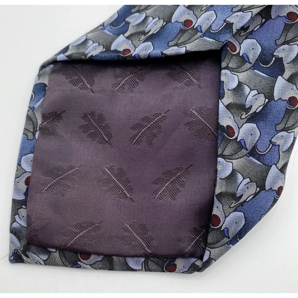 Nature Conservancy Men's Silk Necktie Tie Karen Bierce 57" Elephants Wildlife - Picture 5 of 6
